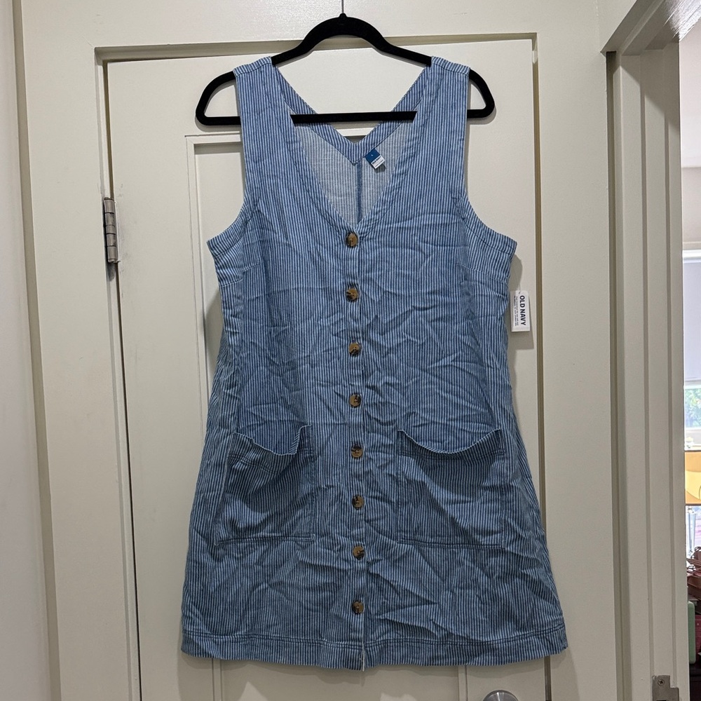 Old navy Blue Striped Sleeveless Dress size L